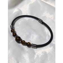 Basqio Doğal Taş Yaylı Bileklik - Kaplan Gözü