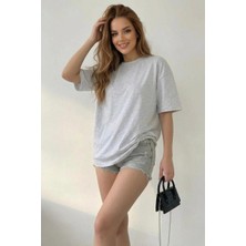 Assef Kadın Basic Oversize  Tişört Pamuk Yumuşak Dokulu Bol Kesim Kısa Kollu T-Shirt