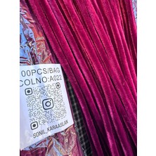 Mutkin Renk Kod A022 Şönil 100 Lü Vişne Bordosu  30 cm -🛍️ Yoğun Tüylü Hobi Çubuğu Tel 100 Lü Paket💐