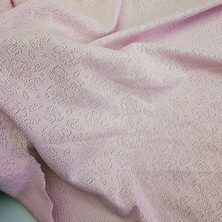 Kaf Kumaş Gül Desen %100 Pamuklu Delikli Pointelle Ribana Kumaş