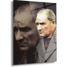 Shiny Art Atatürk Çift Portre Tasarımı Cam Tablo – ATA148
