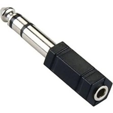 CHESTER 6.35 mm Erkek To 3.5 mm Dişi Jak Adaptörü - Büyük Jakı Küçük Jaka Çevirici Kulaklık Dönüştürücü