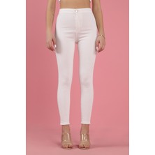 Joni Beyaz Yüksek Bel Kot Pantolon