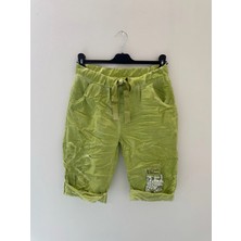 Della Moor Yeşil Kadın Italyan Çiçek Işlemeli Payetli Likralı Şort