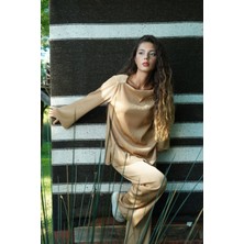 Hot Fashion Camel Pliseli Takım