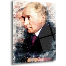 Shiny Art Atatürk Sanatsal Portre Cam Tablo – ATA159