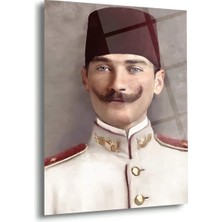 Shiny Art Genç Subay Atatürk Portresi Cam Tablo – ATA156