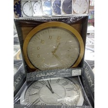 Galaxy Gold Çerçeve Krem Kadran Premium Duvar Saati