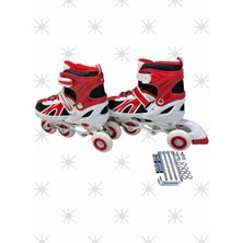 Feyza Design Kırmızı Çocuk Pateni 30-33 Numara, 4 Tekerlekli, Eğlenceli Kaykay