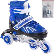 Feyza Design Işıklı Ayarlanabilir 2+2 Silikon Teker Metal Gövde Paten