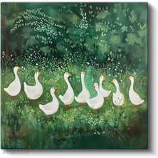 Artarilion Kare Kanvas Tablo Hd Dijital Baskı Salon Ofis Tablosu Kanvas Sevimli Minik Kazlar Duvar Dekorasyon