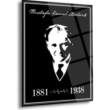 Shiny Art Atatürk Siyah Beyaz Anı Portre Cam Tablo – ATA136