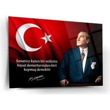 Shiny Art Atatürk’ün “sanatsız Kalan Bir Milletin Hayat Damarlarından Biri Kopmuş Demektir” Sözü ile Cam Tablo – ATA219