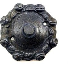 Hobilinka Antika Tarz Dekoratif Pirinç Güllü Kapı Zili - 75MM, Oksit