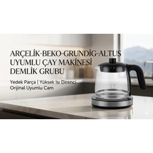 Arçelik Beko Grundig Altus Uyumlu Çay Makinesi Cam Demlik Grubu - Schott Duran Isıya Dayanıklı Yedek Parça
