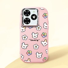 Ucuc Tecno Spark 20/20C Uyumlu Darbe Emici Kamera Korumalı Pembe Silikon Kılıf