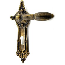 Hobilinka Antika Tarz Dekoratif Pirinç Şato Model Oda Kapı Kolu - 262X83 Mm, Antik