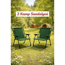 Kolay Av Katlanır Kamp Sandalyesi 2 Adet Yeşil