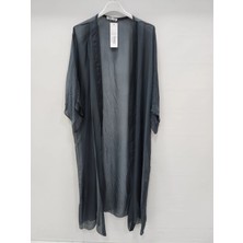 Della Moor Kadın Antrasit Italyan Uzun Ipek Kaftan