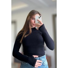 POEMA Siyah Orj Marka Parmak Geçirmeli Body