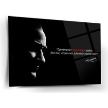 Shiny Art Atatürk’ün Öğretmenler Sözü ile Silüet Portre Cam Tablo – ATA213