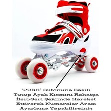 Feyza Design Işıklı Ayarlanabilir 2+2 Silikon Tekerli Çocuk Pateni Seti