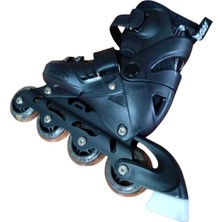 Feyza Design Işıklı Silikon Çocuk Pateni - Siyah, 4 Tekerlekli, Kaykay Tipi