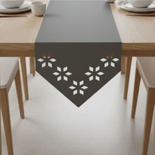 Grand Fine Art 1 Adet Deri RUNNER-40X140 Cm-Çiçek Desenli Runner