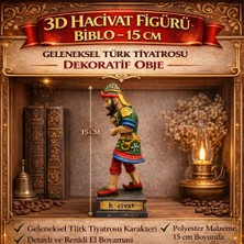 3D Hacivat Figürü Biblo – 15 cm | Geleneksel Türk Tiyatrosu Dekoratif Obje
