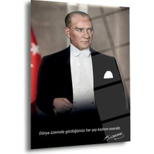 Shiny Art Atatürk ve Kadın Sözü Cam Tablo – ATA191