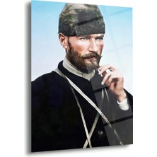 Shiny Art Atatürk Sakallı Portre Cam Tablo – ATA162