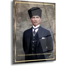 Shiny Art Atatürk Cam Tablo – “özgürlük ve Bağımsızlık Benim Karakterimdir” – ATA250