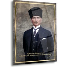 Shiny Art Atatürk Klasik Portre Modern Cam Tablo – ATA139