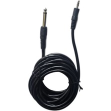 CHESTER 5 Metre 6.35 mm To 3.5 mm Aux Ses Kablosu - Gitar Amfi Hoparlör Dönüştürücü Mono Kablo