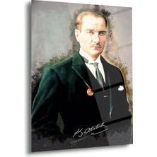 Shiny Art Atatürk Madalyalı Portre Cam Tablo – ATA229