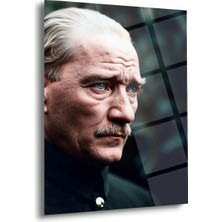 Shiny Art Atatürk Derin Bakışlar Portre Cam Tablo – ATA177