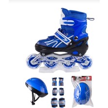 Feyza Design Işıklı Çocuk Pateni ve Güvenlik Seti, Ayarlanabilir Numaralar