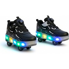 Feyza Design Çocuklar Için Işıklı Çok Renkli Patenli Spor Ayakkabısı