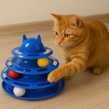 Feyza Design 3 Katlı Döner Toplu Kedi Oyuncağı 23CM – Interaktif ve Eğlenceli