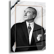 Shiny Art Atatürk Mermer Fonlu Cam Tablo – ATA173
