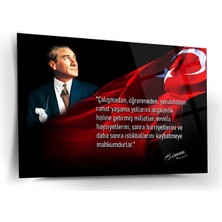 Shiny Art Atatürk Sözü ile Portre Cam Tablo – ATA192