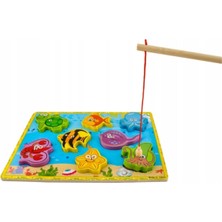 Feyza Design Ahşap 8 Hayvanlı Mıknatıslı Balık Avlama Yapbozu