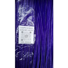 Mutkin Şönil 100 Lü Mor Renk Kod A016 30 cm -🛍️ Yoğun Tüylü Hobi Çubuğu Tel El Işi 100 Lü Paket💐
