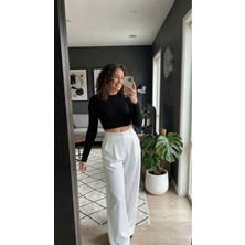 Stelol Kadın Yüksek Bel Pileli Palazzo Pantolon