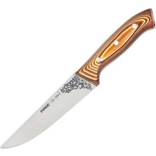 Hobilinka Pirge 32102 Elite Kurban, Kasap Bıçağı 16,5 cm - Kahverengi Perçinli Kompozit Sap