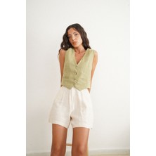 New Mission Bej Premium Keten Şort