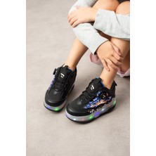 Feyza Design Işıklı Çocuk Spor Ayakkabısı ve 4 Tekerlekli Paten Seti