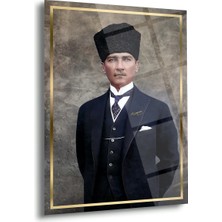 Shiny Art Atatürk Zarif Takım Elbiseli Portre Cam Tablo – ATA115