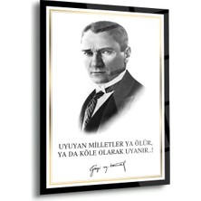 Shiny Art Atatürk Sözü ile Portre Cam Tablo – ATA170