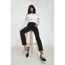 Moto Füme Paçası Lazer Kesim Kot Pantolon